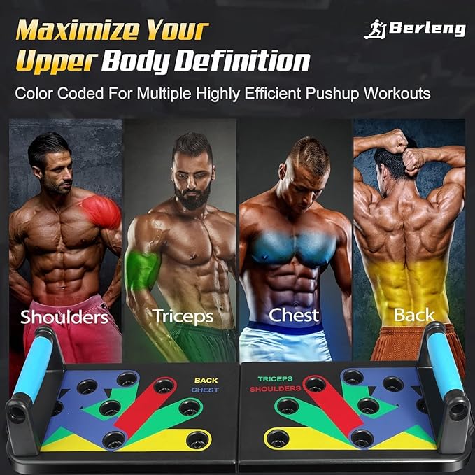 Solid Push Up Board 15 in 1 Home Workout Equipment Multi-Functional Pushup Stands System Fitness