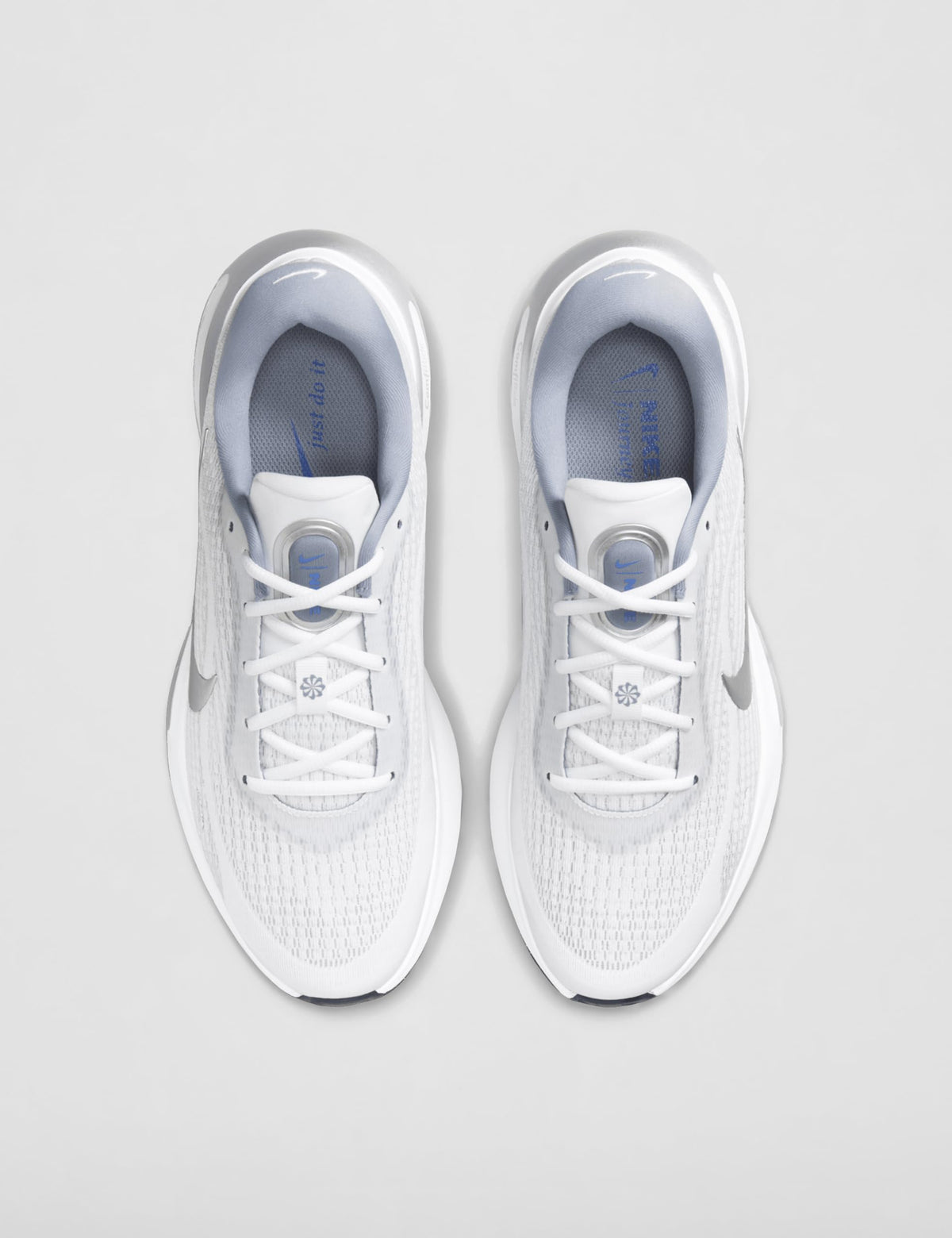 Nike Men's Journey Run Road Running Shoes, White/Metallic Silver-Black-Ashen Slate, 11