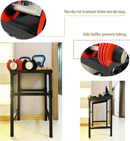 Black Heavy Duty Adjustable Dumbbell Stand - Home Gym Storage Rack with Non-Slip Base, Anti-Tip