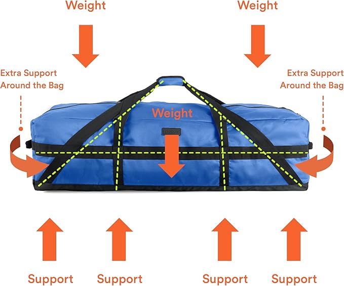 Fitdom 106L 45" Heavy Duty Extra Large Duffle with Upgrade Zipper, Durable & Water Resistant.