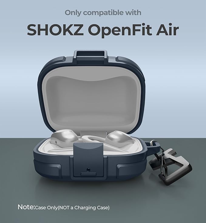 Dexnor for SHOKZ OpenFit Air Case with Drop-Proof Lock, Shockproof Rugged Bumper Cases Protective