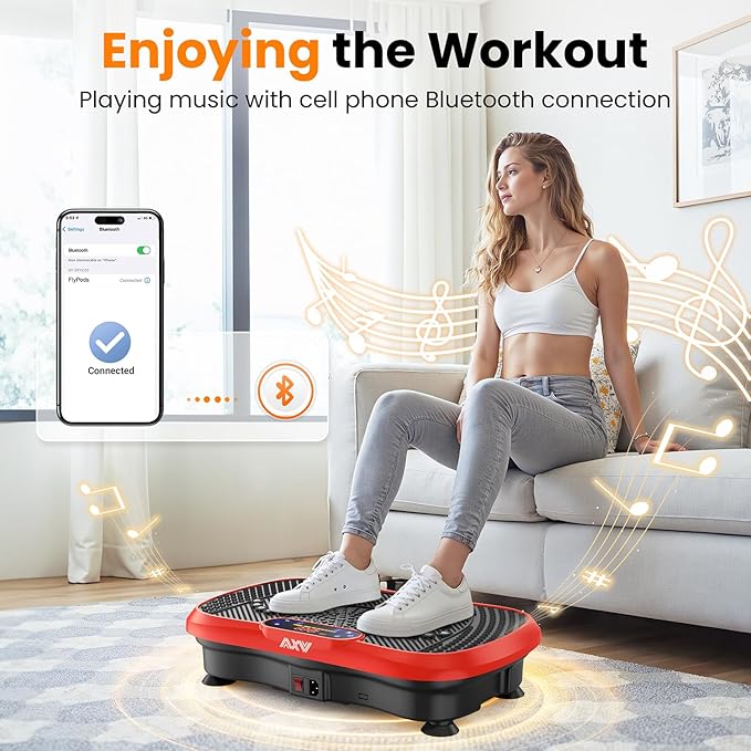 AXV Vibration Plate Fitness Platform Exercise Machine Vibrating Shaking Full Body Shaker Workout