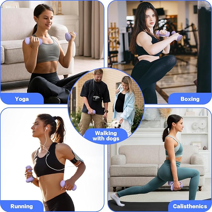 Ergonomic Dumbbells Weights Set-Hand Weights for Women at Home, Ear Dumbbells Weights for Pilates