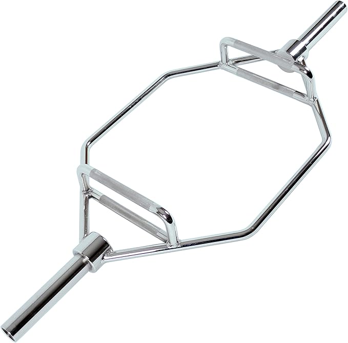 Sunny Health & Fitness Strength Training Olympic Hex Bar Barbell, High Load Capacity, Swivel