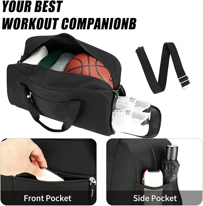 Searock 21 Inch Gym Bag with Shoe Compartment, Sports Duffle Bag for Travel, Carry On Duffel Bag