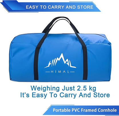 Himal Portable PVC Framed Cornhole Game Set with 8 Bean Bags and Carrying Bag (Blue-Red,3 x 2-feet)