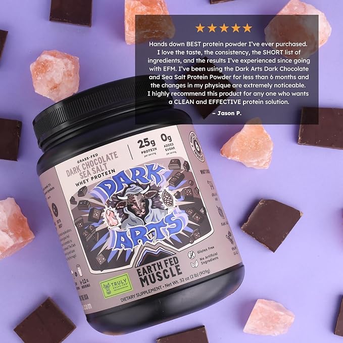 Earth Fed Muscle Dark Arts Grass Fed Truly Grass Fed Whey Protein Powder - No Artificial
