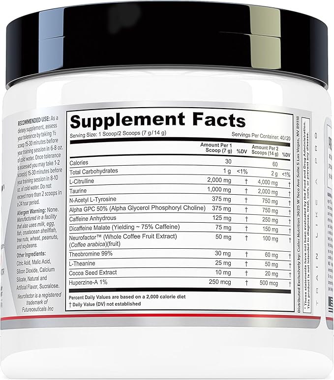 Prevail Pre Workout Powder with Nootropics: Pre-Workout Drink for Men and Women, Cutting Edge