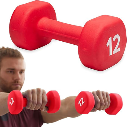 Gaiam Dumbbell Hand Weight (Sold in Singles) - Neoprene Coated Exercise & Fitness Dumbbell for Home