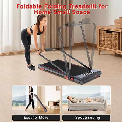 Walking Pad Treadmill with Incline and Handle Bar, 7.5MPH Under Desk Treadmill for Home Office, 360