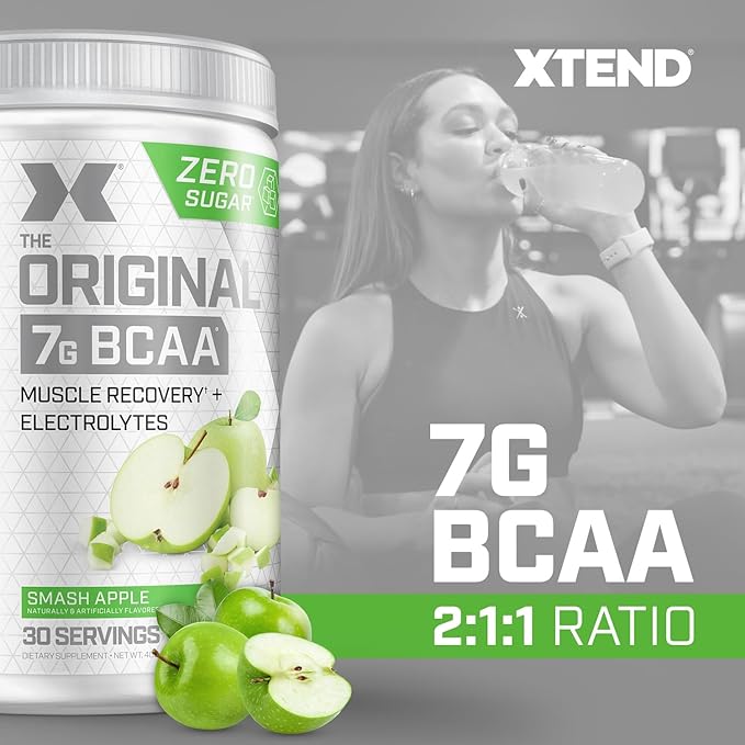 Original BCAA Powder 7g BCAA and 2.5g L-Glutamine, Sugar Free Post Workout Muscle Recovery Drink