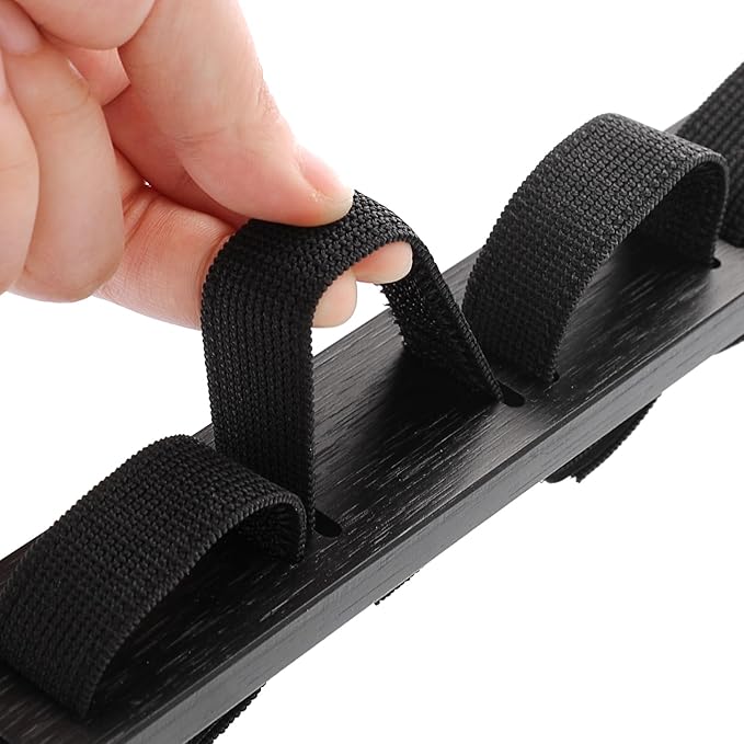 JUXYES Wall Hanging Martial Arts Belts Organizer for 10 Belts with Medal Hanger and Stickers
