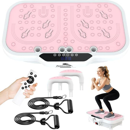 Vibration Plate Exercise Machine, 8000 Vibrations/min Adjustable Fitness Platform, 400 Lbs Capacity