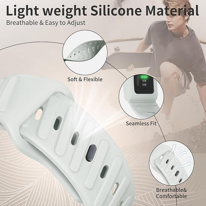 Silicone Sport Band Compatible with Whoop 4.0 Band for Men Women,Soft Comfort Durable Replacement