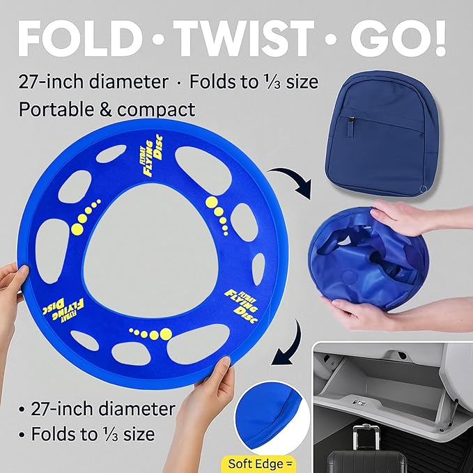 Giant Flying Disc Soft, Foldable & Floats in Air - Encourage Outdoor Play & Family Fun - Great for