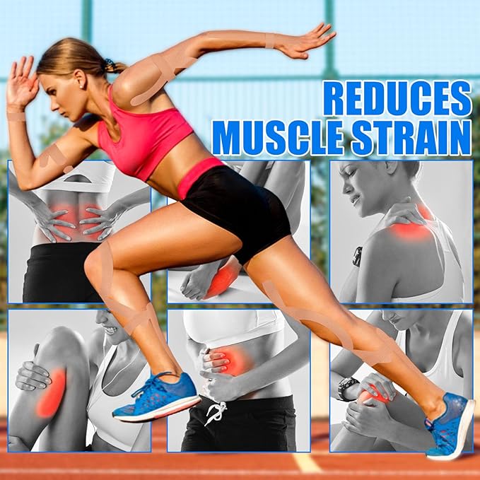4 Rolls Kinesiology Tape, 4in x 5.5yd Extra Wide Breathable Muscle Support Adhesive Sport Tape for