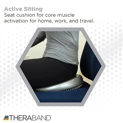 THERABAND Stability Disc, 13-Inch Silver, Latex-Free, Pre-Inflated Balance Cushion for Core