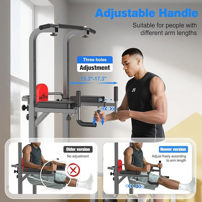 RELIFE REBUILD YOUR LIFE Power Tower Pull Up Bar Station Workout Dip Station for Home Gym Strength