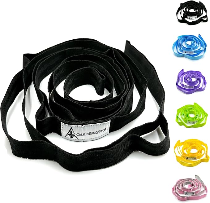 Stretching Strap Yoga Strap with Loops, Stretch Straps for Physical Therapy, Non-Elastic Exercise