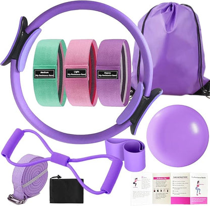 Pilates Essentials Kit for Women - Better Yoga Pilates Kit for Home Workouts with Pilates Ring and