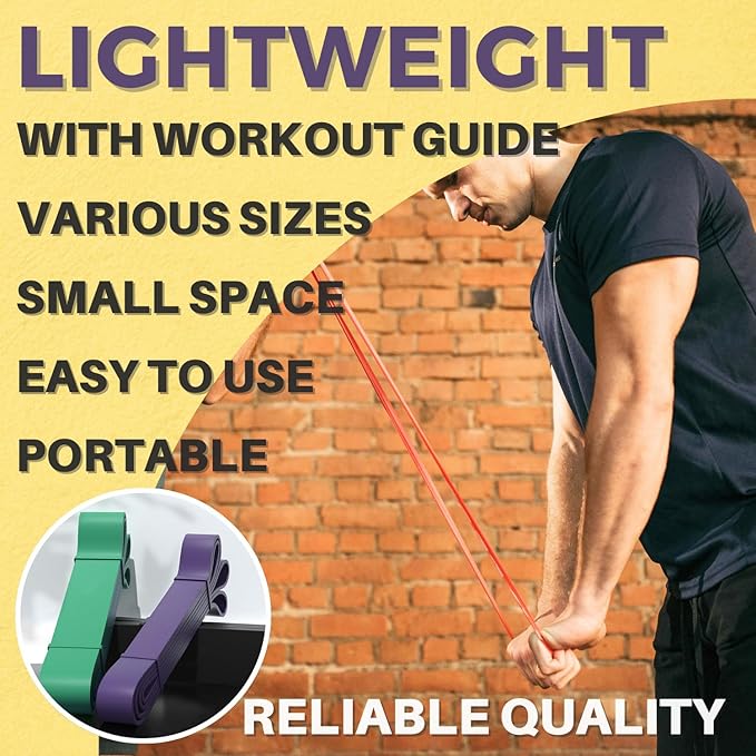 LEZER Resistance Bands - Pull Up Bands for Home Gym Fitness, Stretching, Physical Therapy &