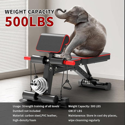 Adjustable Weight Bench,Utility Workout Bench Foldable Incline Decline Benches for Home Gym Full