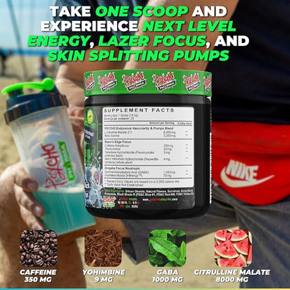 Psycho Pharma Strongest High Stim Preworkout Powder - Edge of Insanity - Most Intense Pre Workout
