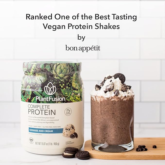 PlantFusion Complete Vegan Protein Powder - Plant Based Protein Powder With BCAAs, Digestive