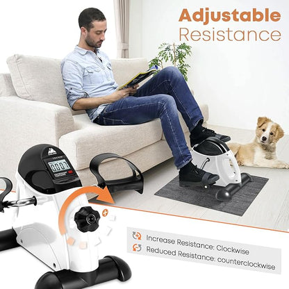 Mini Exercise Bike, AGM Under Desk Bike Pedal Exerciser Foot Cycle Arm & Leg Pedal Exerciser with