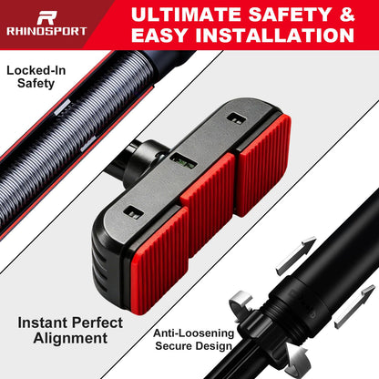 RHINOSPORT Pull Up Bar for Narrow Rental Door Frames, 70–92cm（27.5-36.2in）