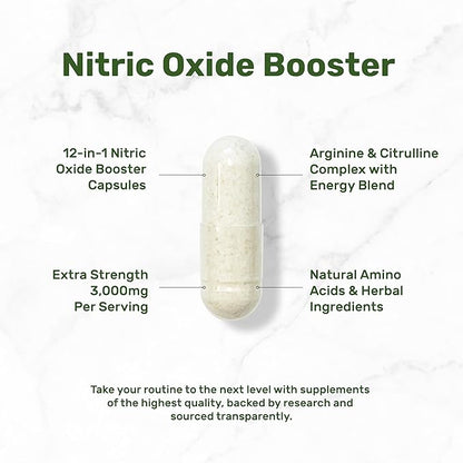 Nitric Oxide Booster 3,000mg Per Serving, 300 Capsules ??12 in 1 Nitric Oxide Supplement ??Arginine