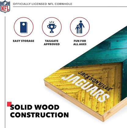NFL Football 2' x 4' Regulation Size Solid Wood Cornhole Set with Direct Print HD Team Graphics