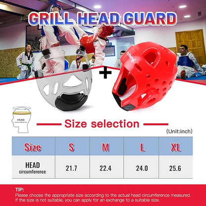 Kids Adults Karate Headgear MMA Martial Arts Helmet, Removable Face Shield, Soft Head Gear for