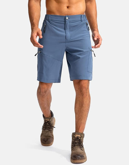 Pudolla Men's Hiking Cargo Shorts 9" Lightweight Outdoor Work Shorts for Men Travel Golf Camping