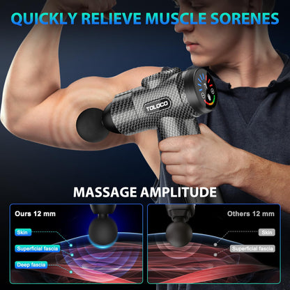 TOLOCO Massage Gun, Deep Tissue Back Massage for Athletes for Pain Relief, Percussion Massager with