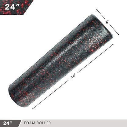 High-Density Round Foam Rollers - 4 Size and 8 Color Options - Massage Rollers for Stretching, Deep