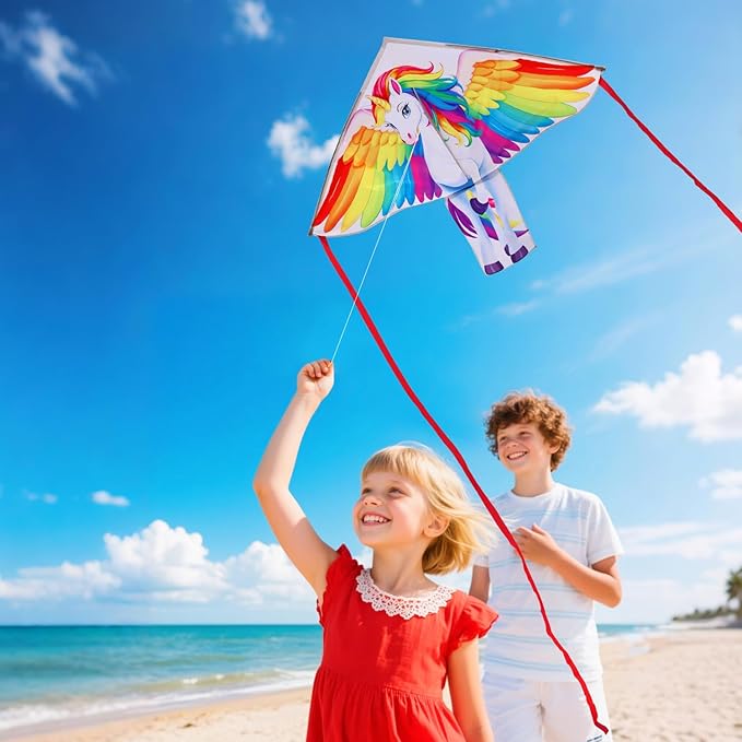 Xida Kites for Kids Ages 4-8, Large Kite for Adults, Easy to Fly Beach Kites with Handle and