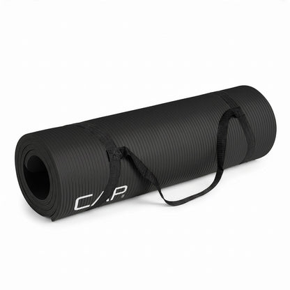 CAP Barbell Yoga Mat 1/2" Thick with Carrying Strap - High Density Exercise Mat for Yoga, Pilates