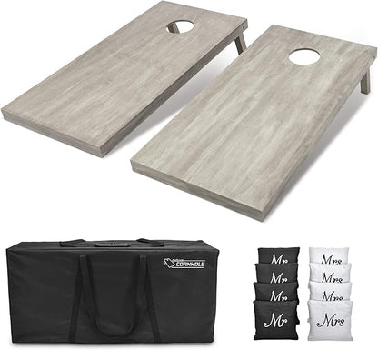 GoSports 4 ft x 2 ft Regulation Size Wooden Cornhole Boards Set - Includes Carrying Case and Bean