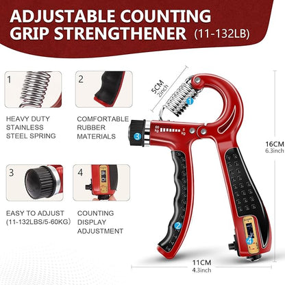 13 PCS Grip Strength Trainer Kit, Hand Gripper Strengthener, Forearm Strengthener, Finger