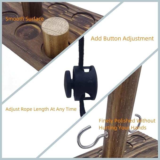 Board Games for Indoor/Outdoor Family & Party Fun - Ring Toss Game Set with Easy Assembly, Perfect