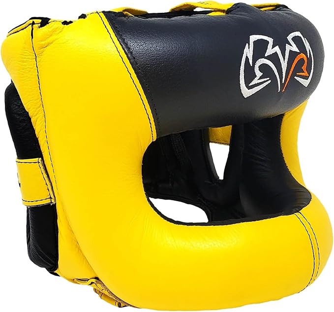 RIVAL Boxing RHGFS3 Face-Saver Sparring Headgear - Wide Eye Opening, Premium Leather, and