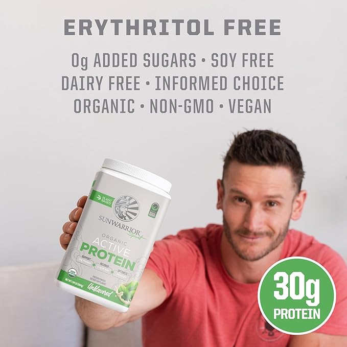 Sunwarrior Organic Plant Based Protein Powder | Vegan Organic Protein Powder with BCAA Amino Acids
