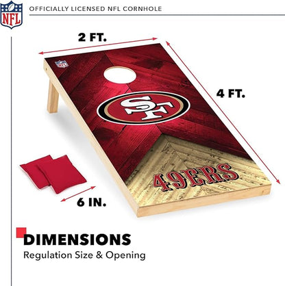 NFL Football 2' x 4' Regulation Size Solid Wood Cornhole Set with Direct Print HD Team Graphics
