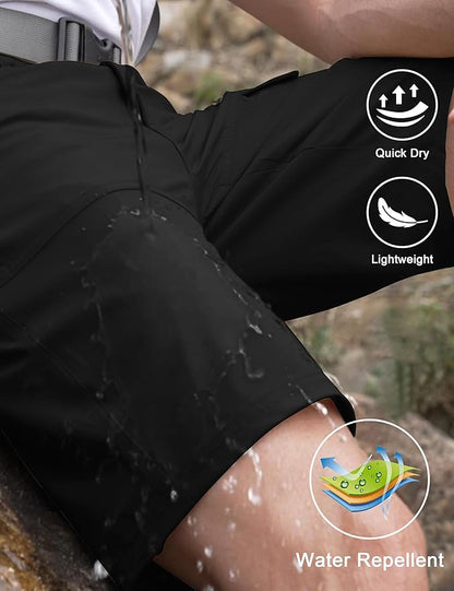 CRYSULLY Men's Hiking Cargo Shorts Outdoor Summer Lightweight Quick Dry Work Casual Shorts with 5