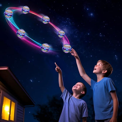 Flying Orb Ball (Blue, 2025 Upgraded) with Dazzling Lights, Magic Hover Spinner, Cool Boomerang