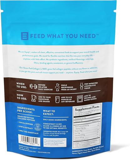 Equip Foods Grass Fed Collagen Powder | Hydrolyzed Bovine Collagen Peptides with Amino Acids |