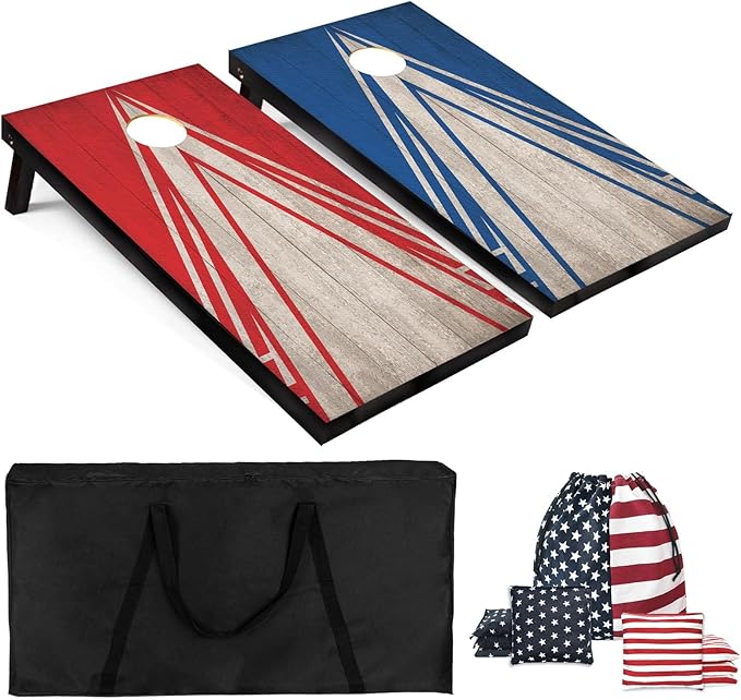 Cornhole Board Set with Carrying Bags & 8 Bean Bags Corn Hole Boards Bean Toss Game for Adults