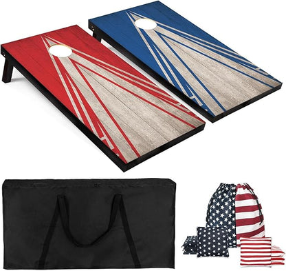 Cornhole Board Set with Carrying Bags & 8 Bean Bags Corn Hole Boards Bean Toss Game for Adults