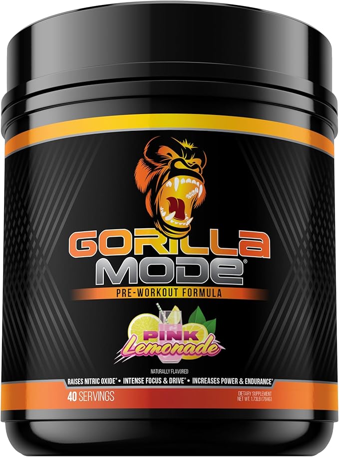 Gorilla Mind Pre Workout - Massive Pumps Laser Focus Energy Power - L-Citrulline, Creatine